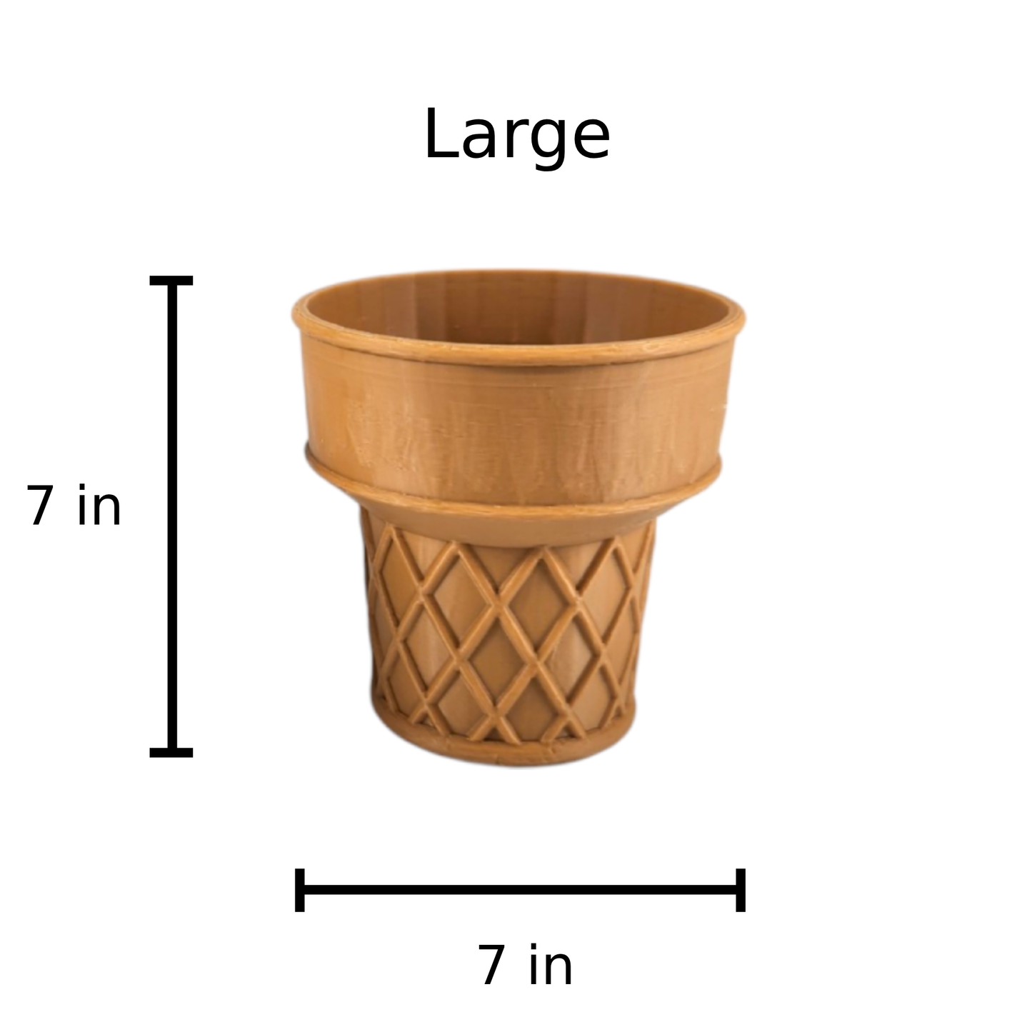 3D Printed Ice Cream Planter Pot with Drainage - Cute Large Bonsai Pot, Halloween Air Plant Holder, Unique Face Planter