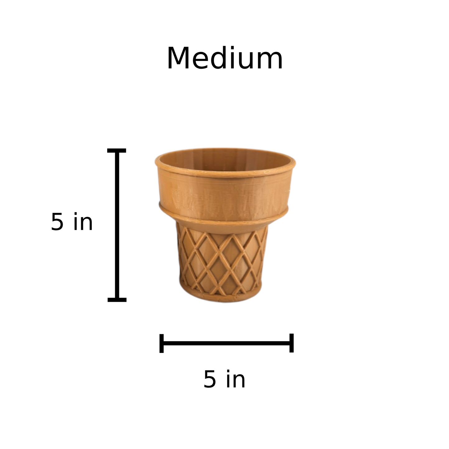 3D Printed Ice Cream Planter Pot with Drainage - Cute Large Bonsai Pot, Halloween Air Plant Holder, Unique Face Planter