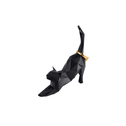 Low Poly Cat Ring Holder - Eco-Friendly 3D Printed Jewelry Organizer - 3dkingdom