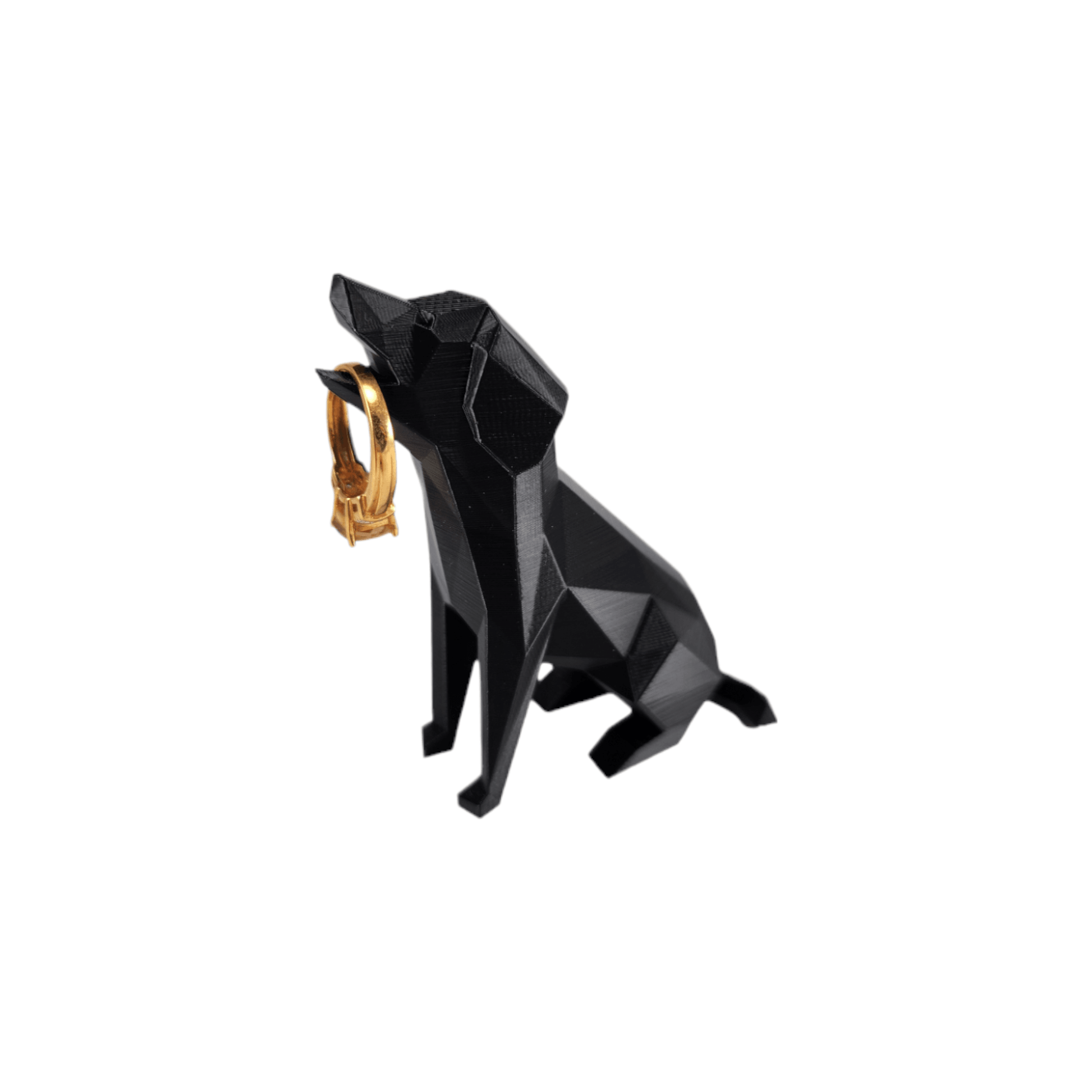 Modern Black Lab 3D Printed Ring Holder - Eco-Friendly Engagement & Wedding Ring Stand - Personalized Pet-Inspired Jewelry Organizer - 3dkingdom