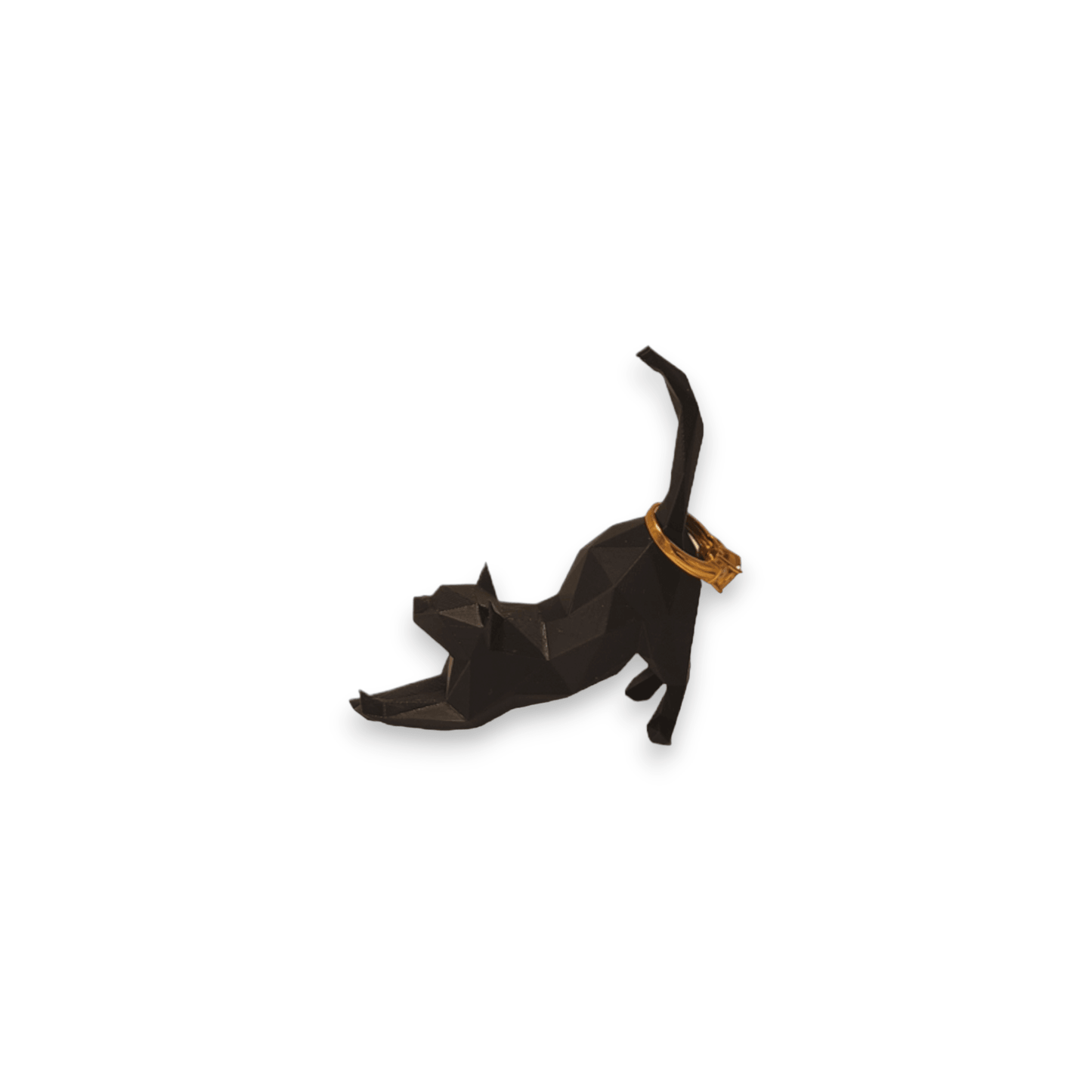 Low Poly Cat Ring Holder - Eco-Friendly 3D Printed Jewelry Organizer - 3dkingdom